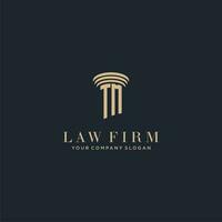 TM initial monogram lawfirm logo with pillar design vector