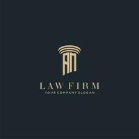 AM initial monogram lawfirm logo with pillar design vector