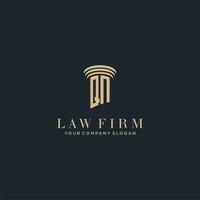 QN initial monogram lawfirm logo with pillar design vector