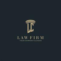 LC initial monogram lawfirm logo with pillar design vector