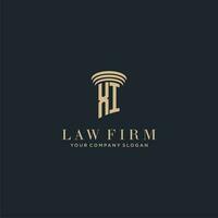 XI initial monogram lawfirm logo with pillar design vector