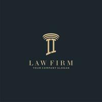 II initial monogram lawfirm logo with pillar design vector