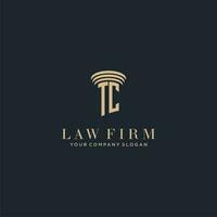 TC initial monogram lawfirm logo with pillar design vector