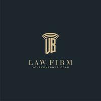 VB initial monogram lawfirm logo with pillar design vector