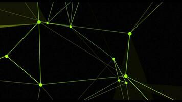 Plexus of abstract neon geometrical lines with moving triangles and dots. video