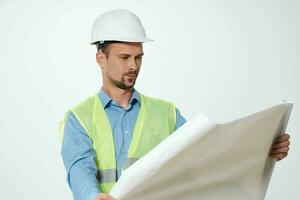 hombre en construcción uniforme profesional trabajo trabajando profesión foto