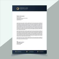 Elegant corporate modern letterhead design template - Navy-Gold Letterhead Template vector