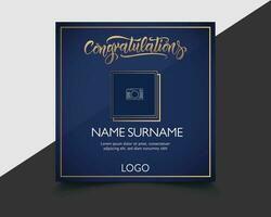 Congratulations social media post - congratulations greeting card lettering template - Design for invitation card, banner, web, header, celebration and flyer vector