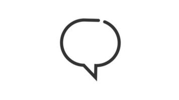 Speech Bubble on white background animated icon video