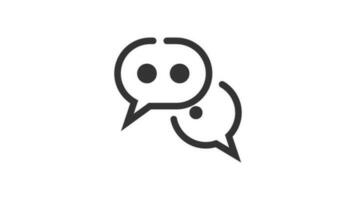 Speech Bubble on white background animated icon video