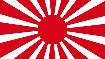 Imperial Japanese Army Flag, Rising Sun Flag, Empire of Japan Flag with 16 rays on a red circle and spinning from center. 4K UHD. video