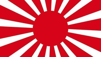 Imperial Japanese Army Flag, Rising Sun Flag, Empire of Japan Flag with 16 rays on a red circle and spinning from center. 4K UHD. video