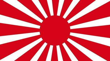 impérial Japonais armée drapeau, en hausse Soleil drapeau, Empire de Japon drapeau avec 16 des rayons sur une rouge cercle et filage de centre. 4k euh. video