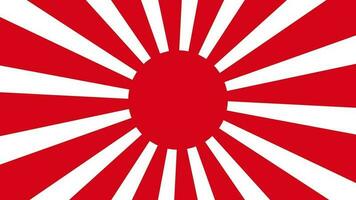 Imperial Japanese Army Flag, Rising Sun Flag, Empire of Japan Flag with 16 rays on a red circle and spinning from center. 4K UHD. video