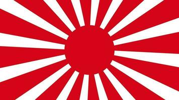 Imperial Japanese Army Flag, Rising Sun Flag, Empire of Japan Flag with 16 rays on a red circle and spinning from center. 4K UHD. video