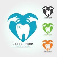 Tooth Icon logo hug concept vector