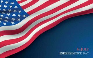 4th of July Independence Day banner. USA flag on a festive background. vector