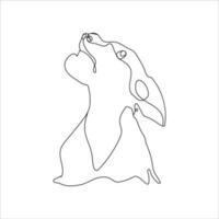 continuous line drawing a dog. dog simple line art. dog vector line art.