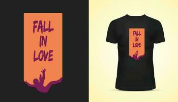 otoño en amor tipografía camiseta diseño. para camiseta huellas dactilares, vector ilustración