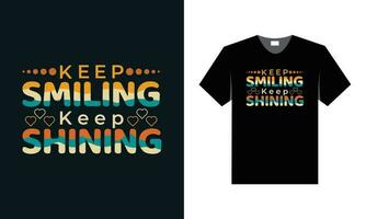 sonrisa tipografía t camisa diseño con inspirador citar vector