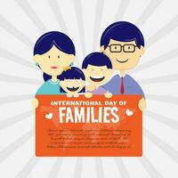 International Day of Families template with a family holding a poster vector