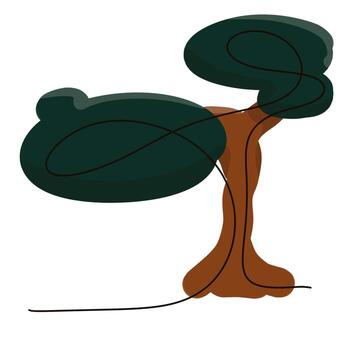 mano dibujo árbol. ilustración árbol. dibujo de árbol en blanco backgroung para componente de diseño. vector
