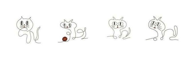 Hand drawing cat. Illustration cat. Drawing of cat on white backgroung for component of design. vector