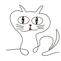 mano dibujo gato. ilustración gato. dibujo de gato en blanco backgroung para componente de diseño. vector