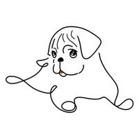 Hand drawing dog. Illustration dog. Drawing of dog on white backgroung for component of design. vector