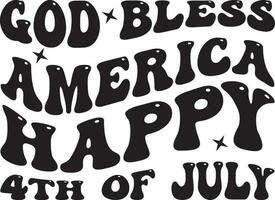 Dios bendecir America contento 4to de julio tipografía camiseta diseño vector