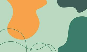 green, orange and line art with copy space for your text abstract background for summer. Vector landscape