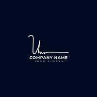 Um Initial signature logo vector design