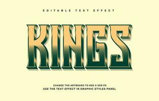 Kings royal editable text effect template vector