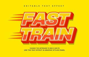 Fast train editable text effect template vector