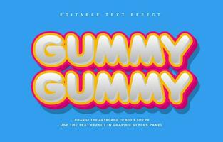 Gummy candy editable text effect template vector