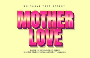 madre amor editable texto efecto modelo vector