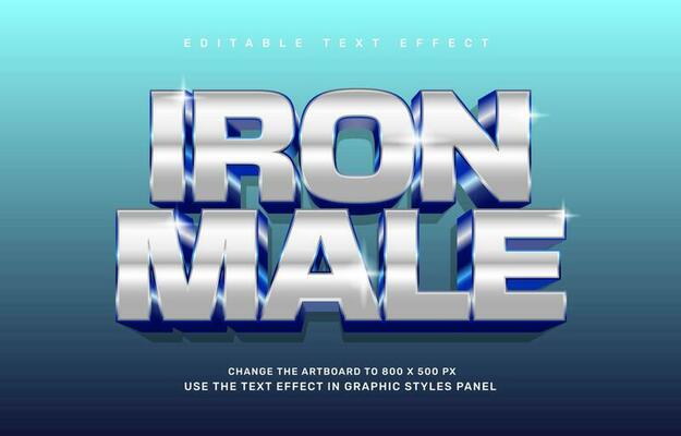 Iron male editable text effect template