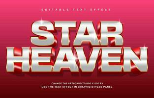 Silver star heaven editable text effect template vector