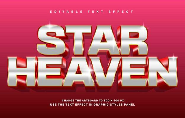 Silver star heaven editable text effect template