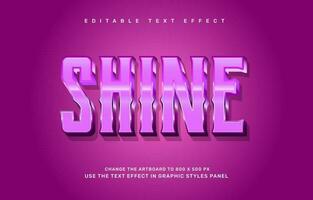 Shiny pink editable text effect template vector