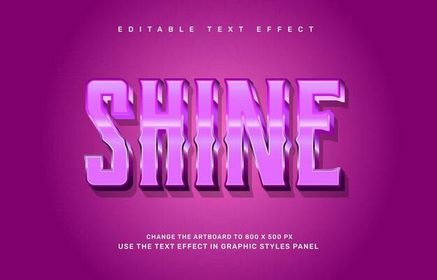 Shiny pink editable text effect template