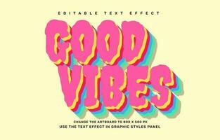 Good vibes editable text effect template vector