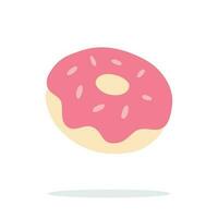 Strawberry Donut flat design and illustration. vector