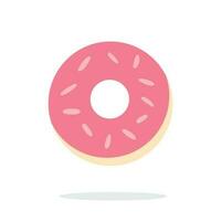 Strawberry Donut flat design and illustration. vector