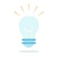 light bulb, idea flat design and illustration. vector