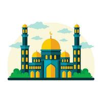 Islamic Mosque Flat Style Design vector