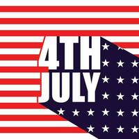 4to julio bandera modelo vector ilustración con Estados Unidos bandera estilo rojo, azul, estrella icono antecedentes. Estados Unidos independencia día celebrando bandera, póster, modelo diseño.