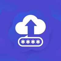 upload to a secure cloud storage icon for web vector