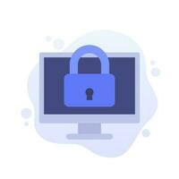 TV and lock vector illustration