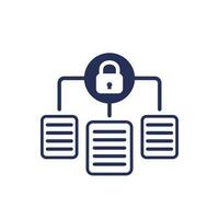 document protection, data security icon on white vector